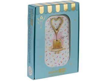 Confetti white Wondercake deluxe blue heart gold