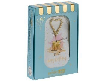 Happy Birthday white Wondercake deluxe blue heart gold