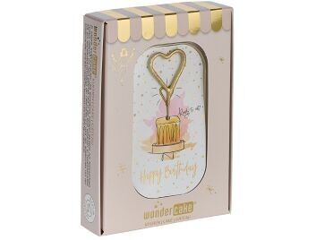 Happy Birthday white Wondercake deluxe pink heart gold