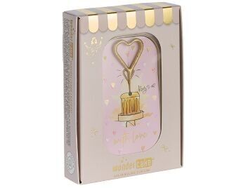 With Love pink Wondercake deluxe pink heart gold