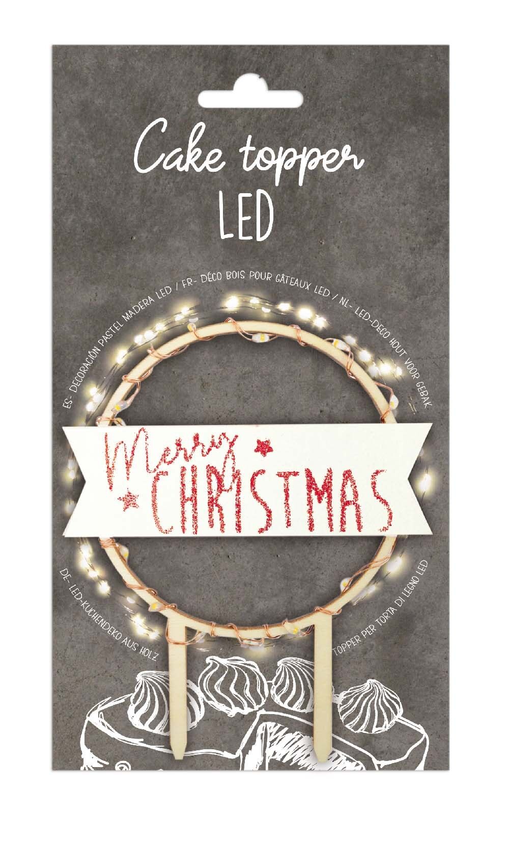 Cake topper led Merry Christmas