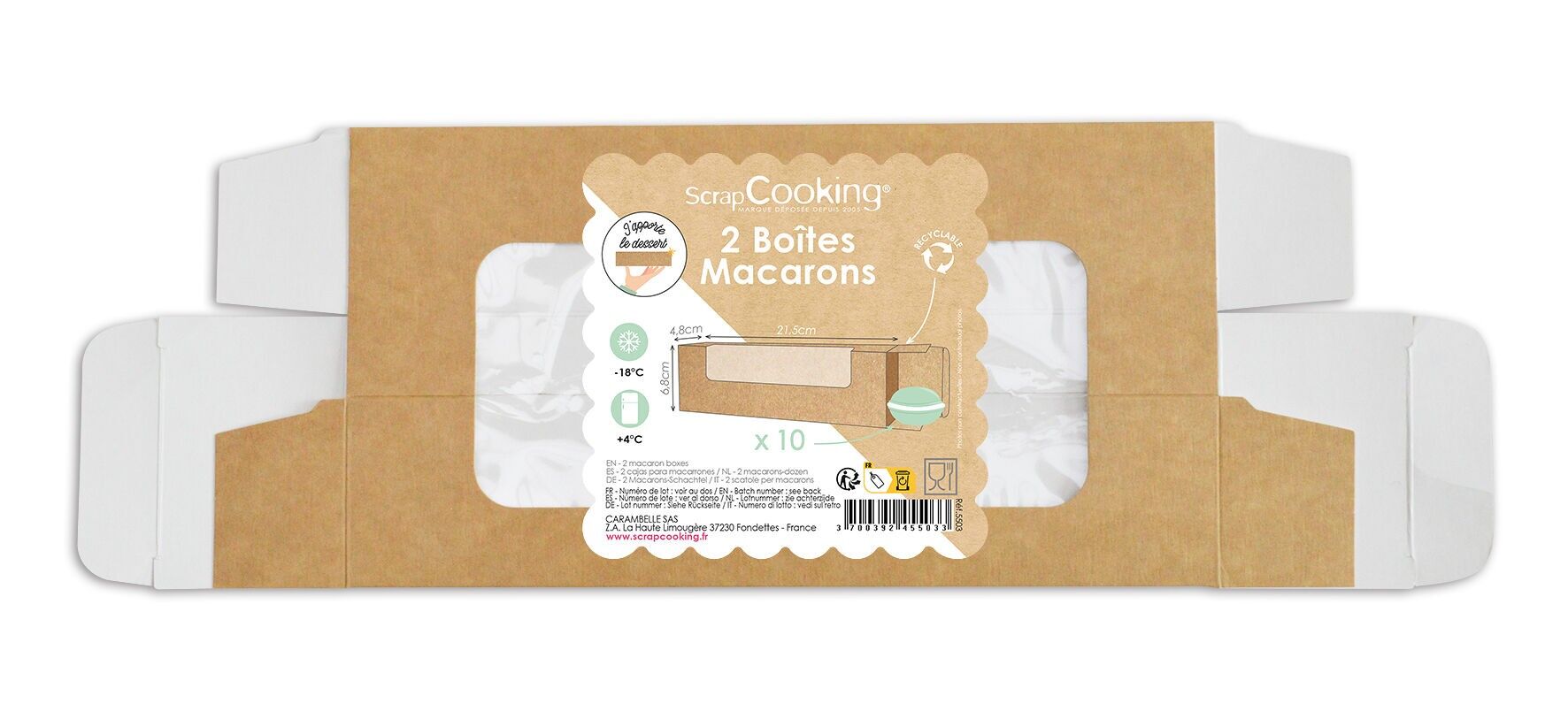 2 Schachteln mit je 10 Macarons – 21,5 x 6,5 x 4,5 cm