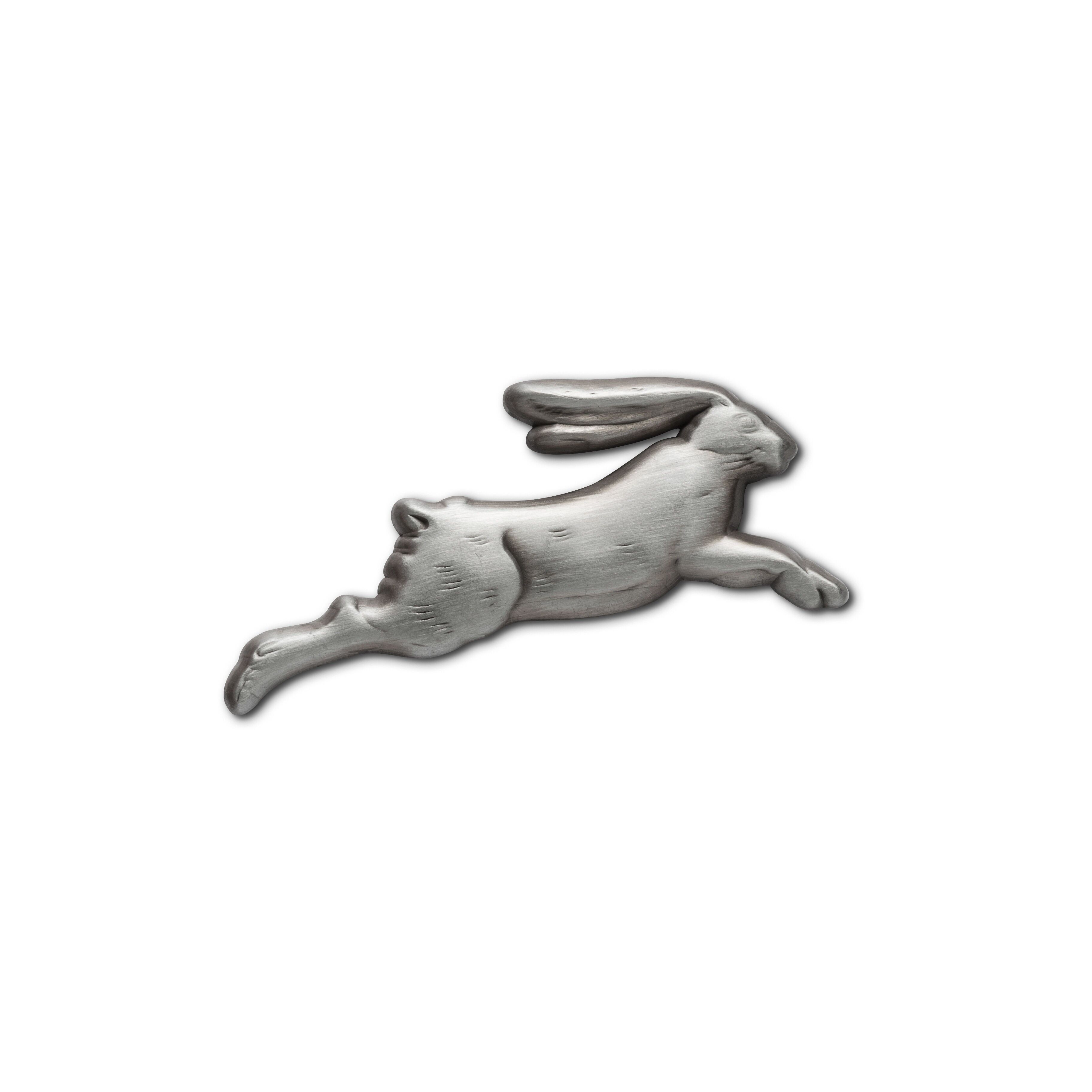 Broche argentée 3D « Lièvre »