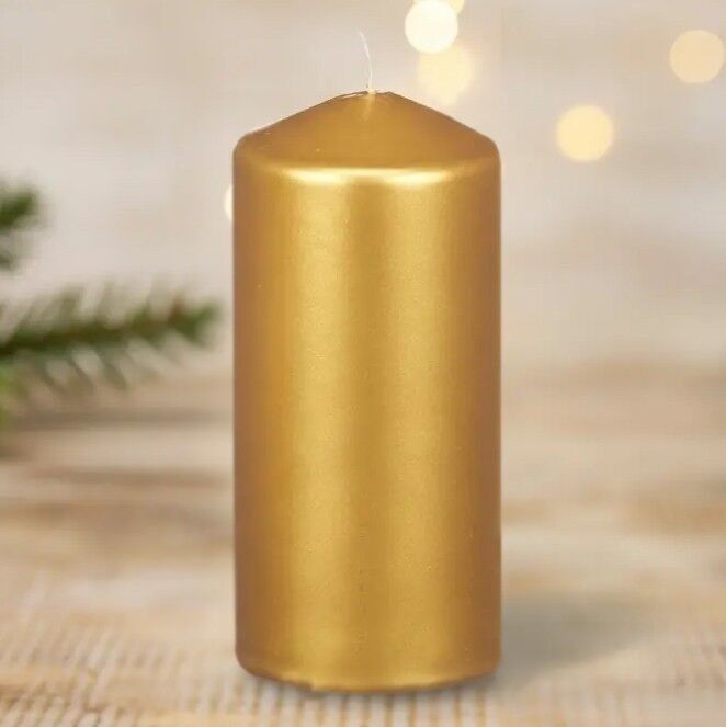 Gold - 4 pcs metallic taco candle 15.5cm