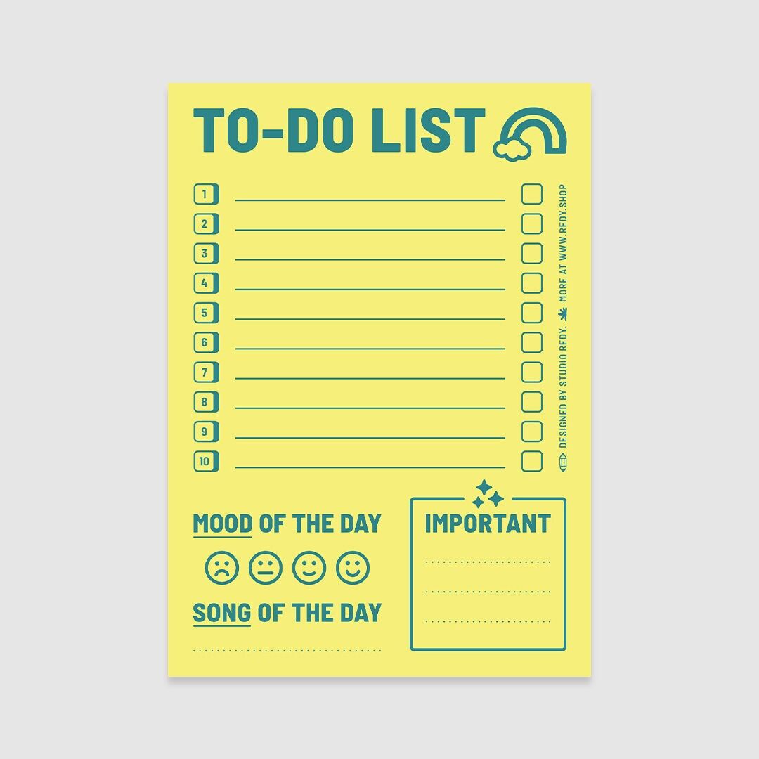 Planificador de listas de tareas para parque infantil - Amarillo lima (10x14cm)