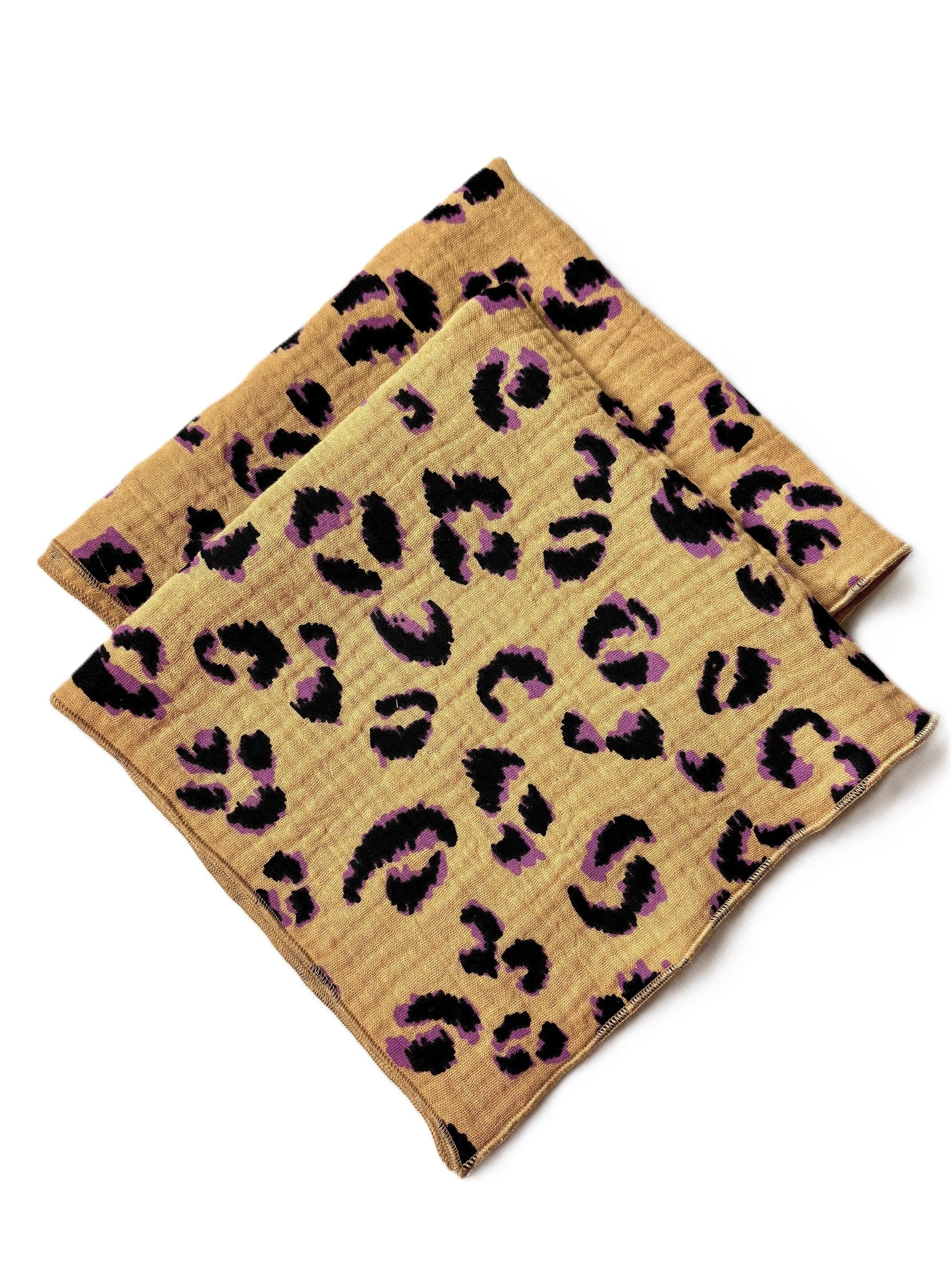 2 Double Gauze Cotton Napkins – Leopard Print – 40x40 cm