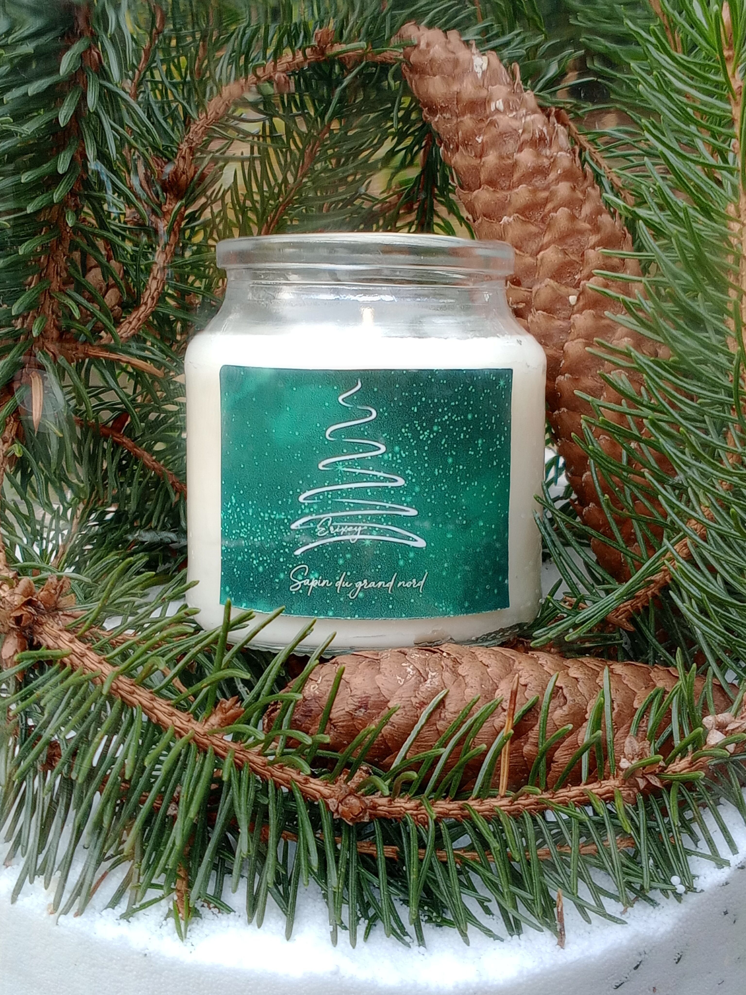 Christmas candle in a jar, scented "Fir Tree of the Far North"