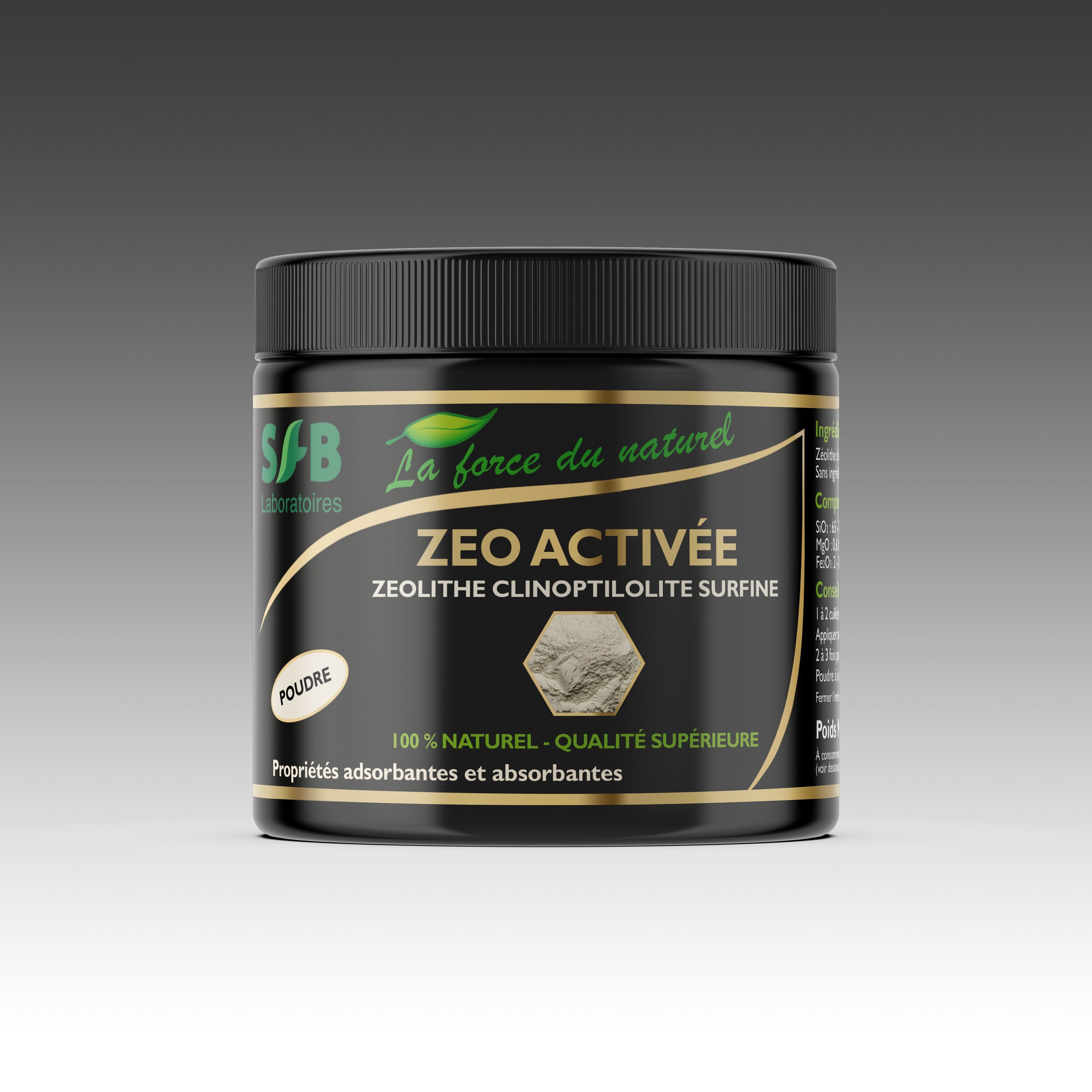 ZEO ACTIVÉE - ZÉOLITHE CLINOPTILOLITE SURFINE - 250 g