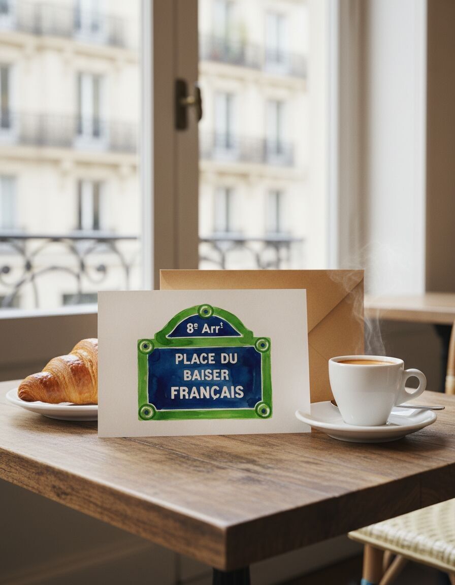 Postkarte einer Straße in Paris