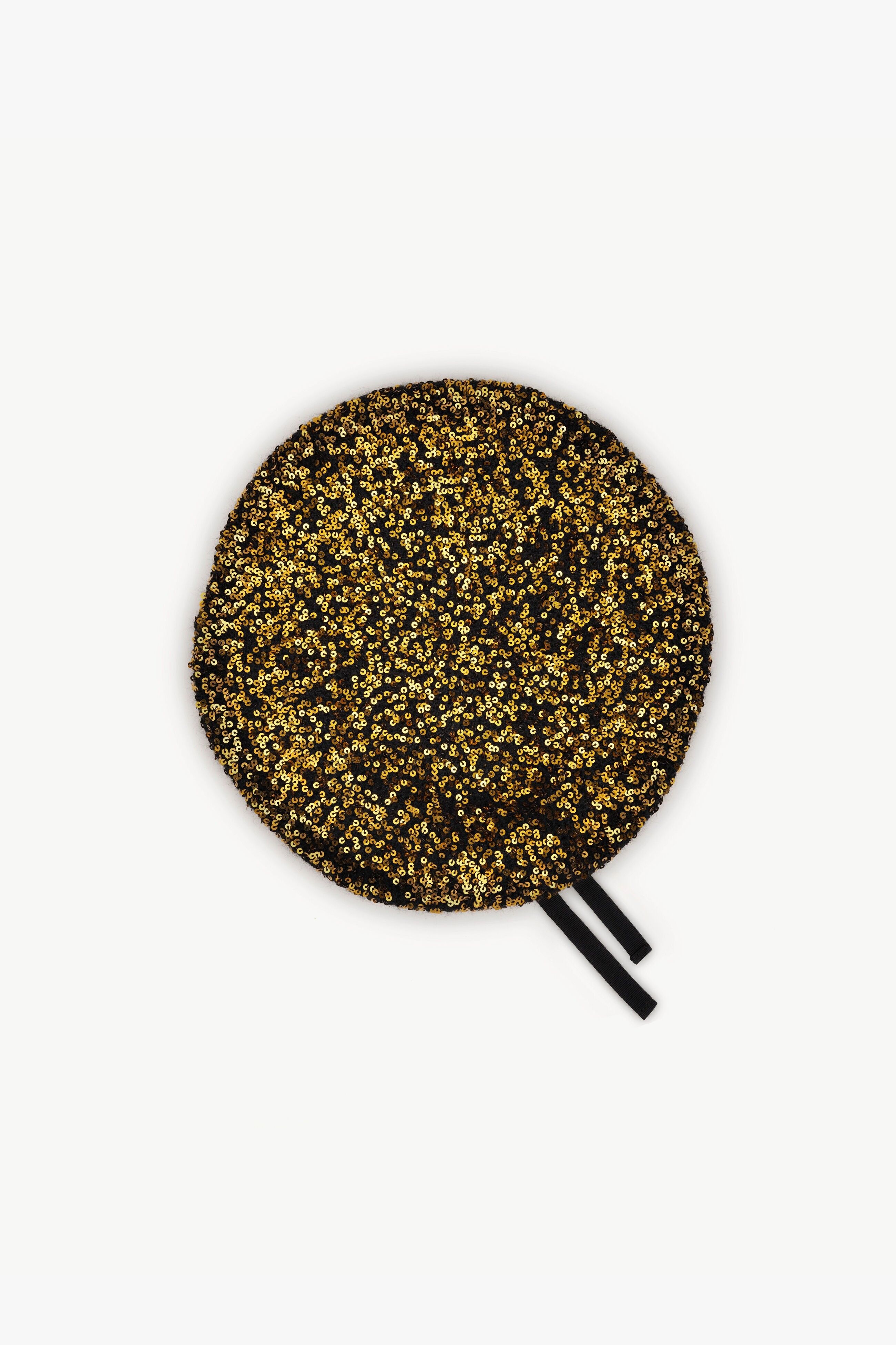 Basco in cashmere con paillettes dorate