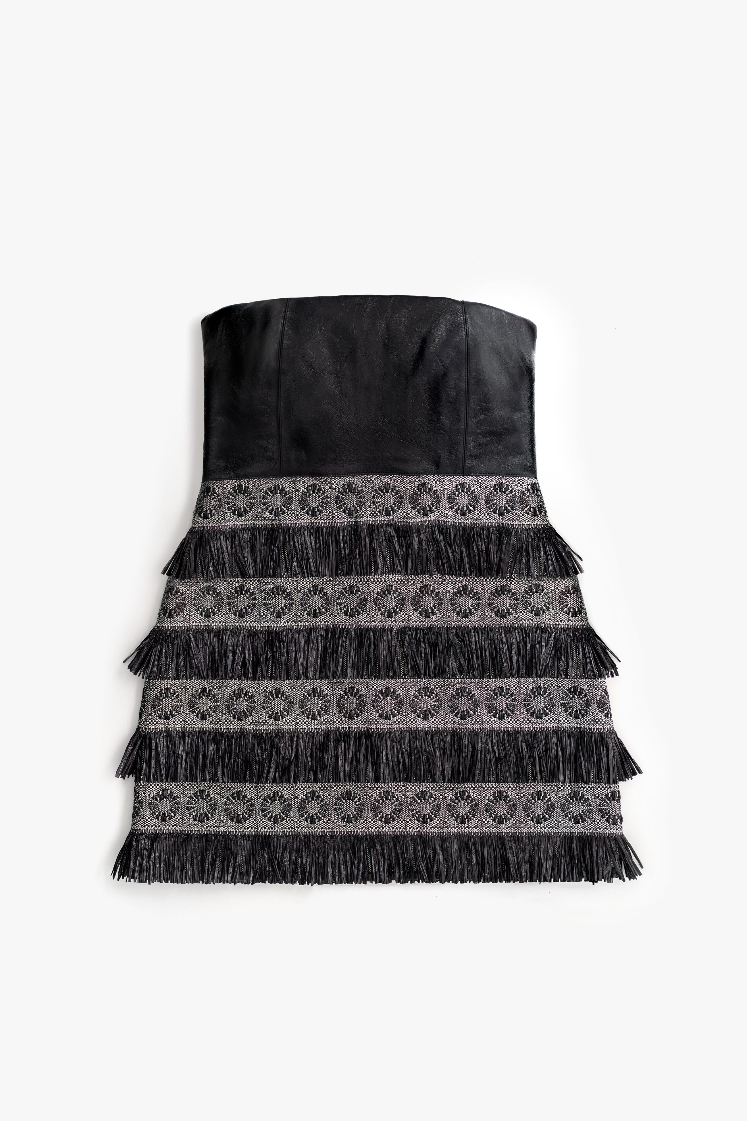 Robe de soirée bustier en cuir
