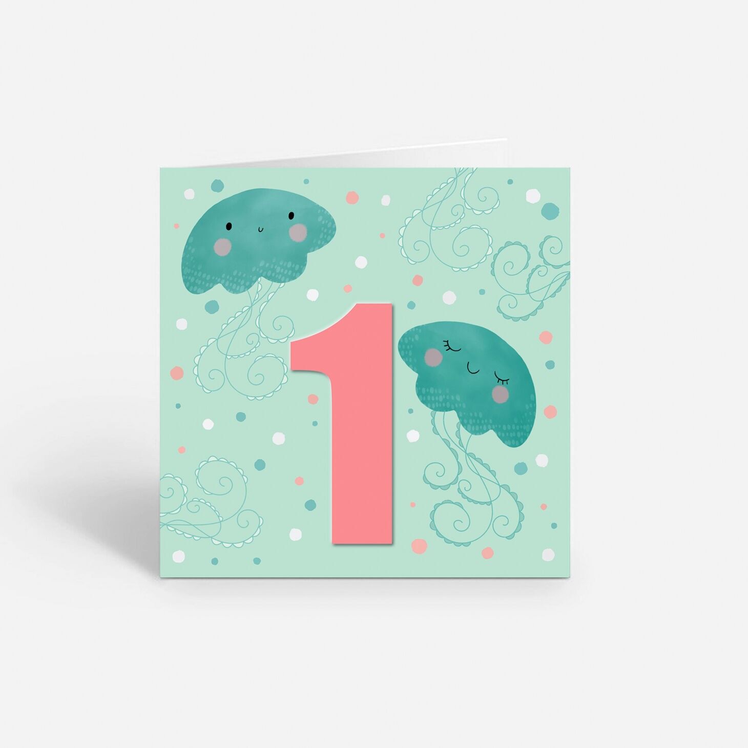 Alter 1 - Erste Geburtstagskarte mit Quallenmotiv