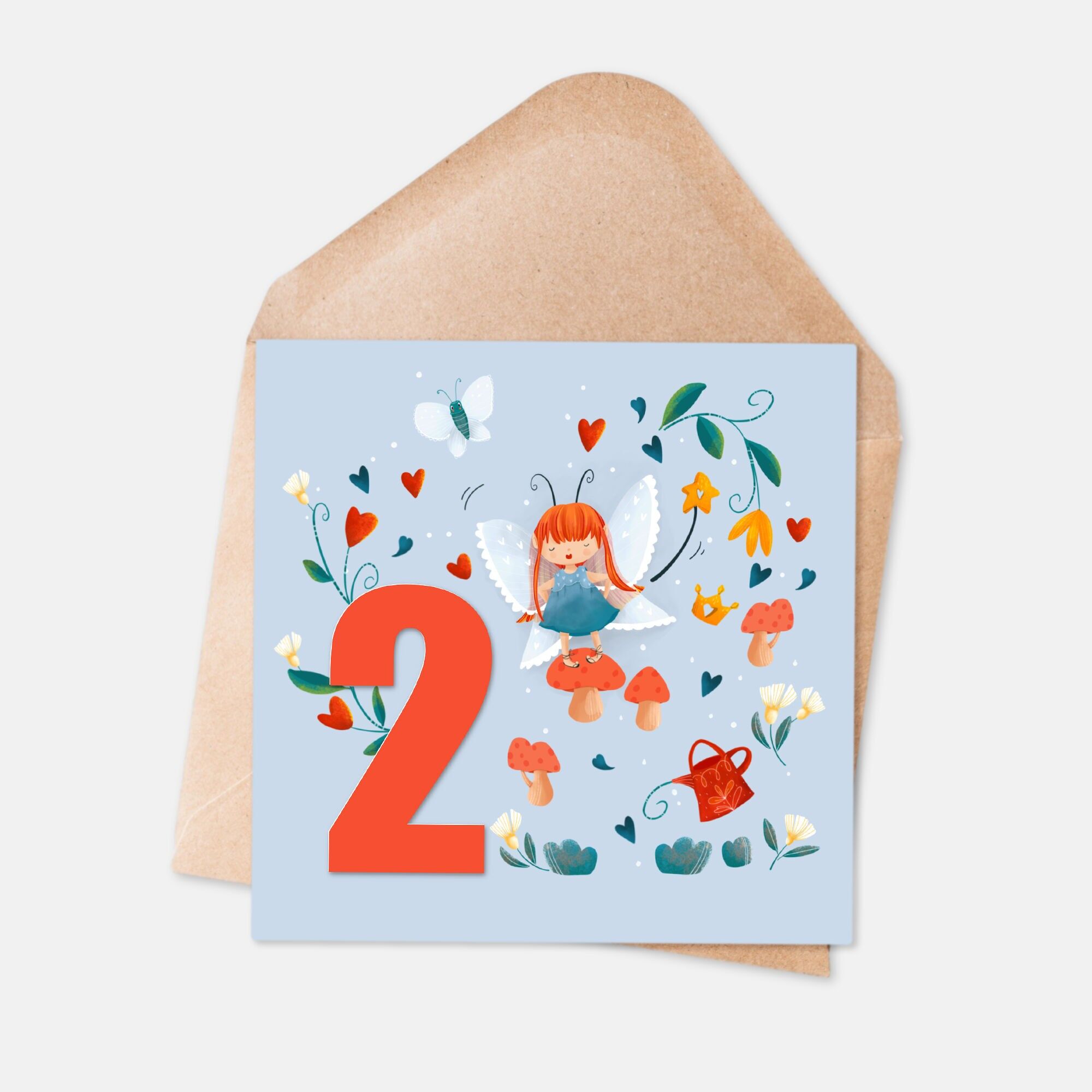 Geburtstagskarte zum 2. Lebensjahr – Meilenstein