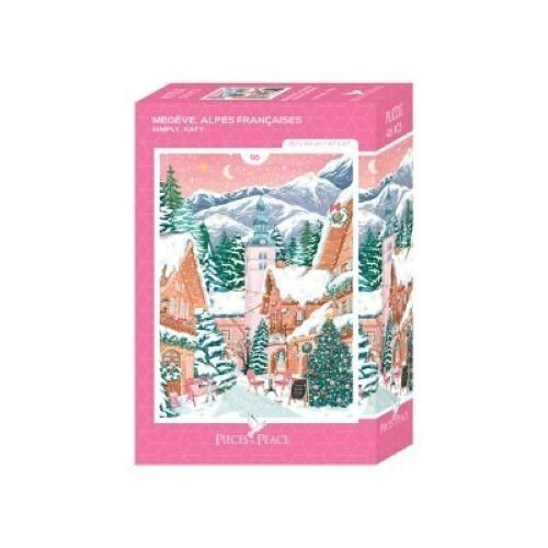 96-teiliges Mini-Puzzle – Megève, Französische Alpen