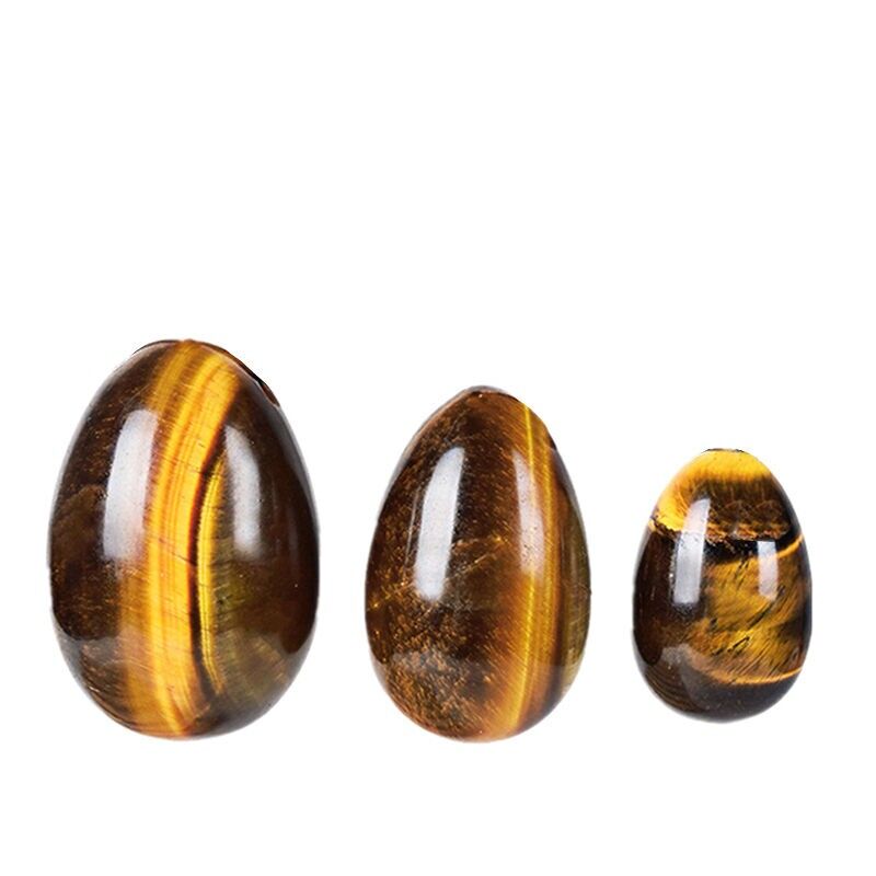 Uova di Yoni in occhio di tigre non forate