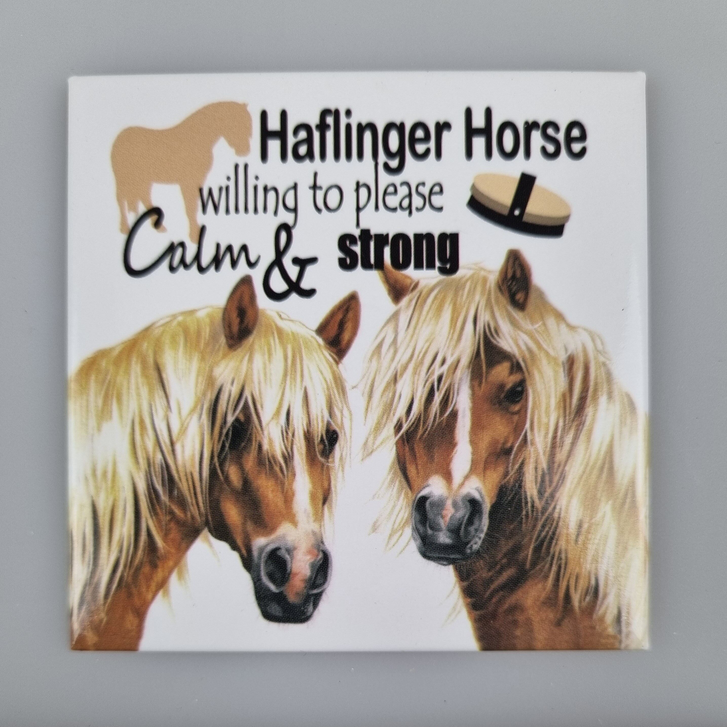 Aimant de réfrigérateur - Haflinger avec texte
