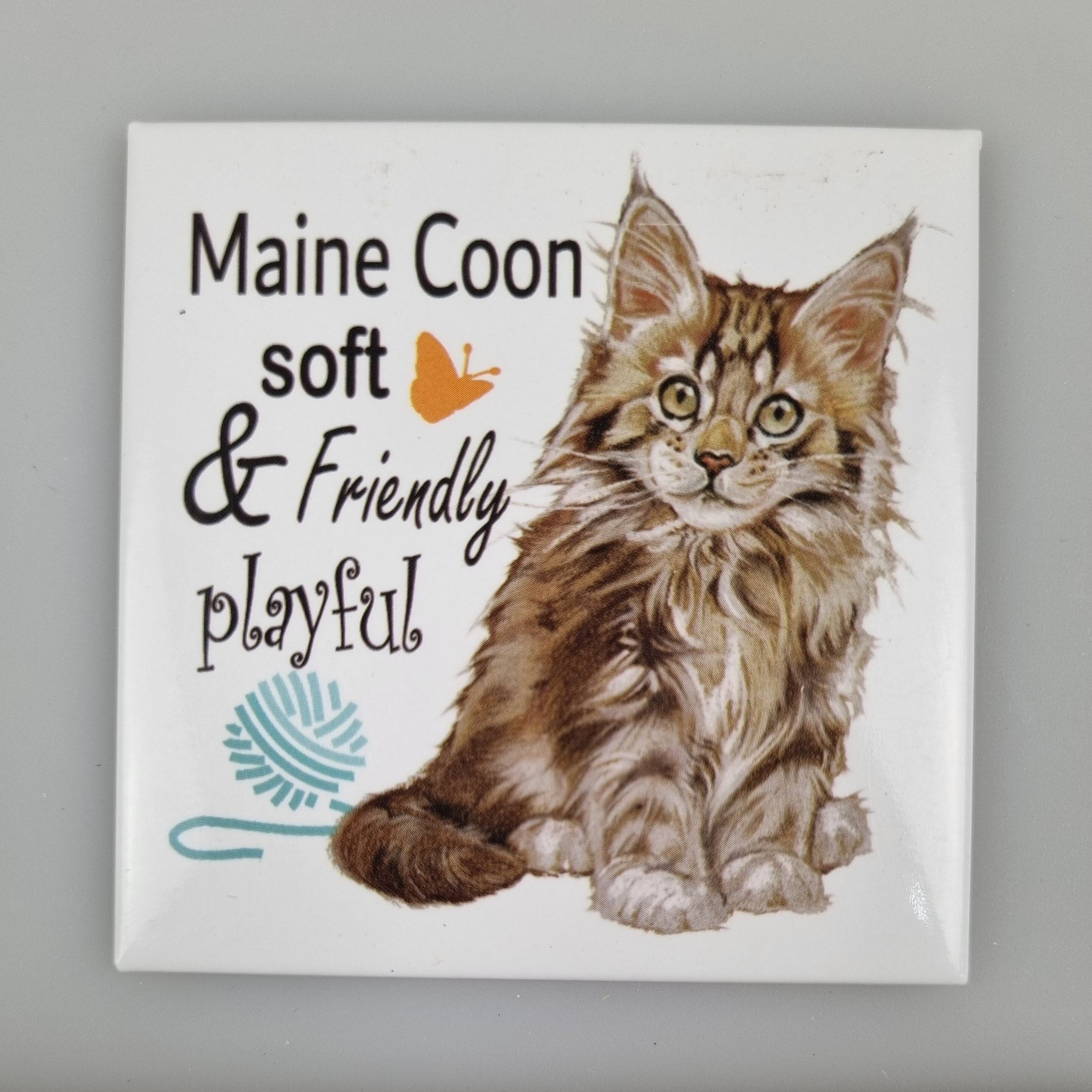 Aimant pour réfrigérateur - Maine Coon avec texte