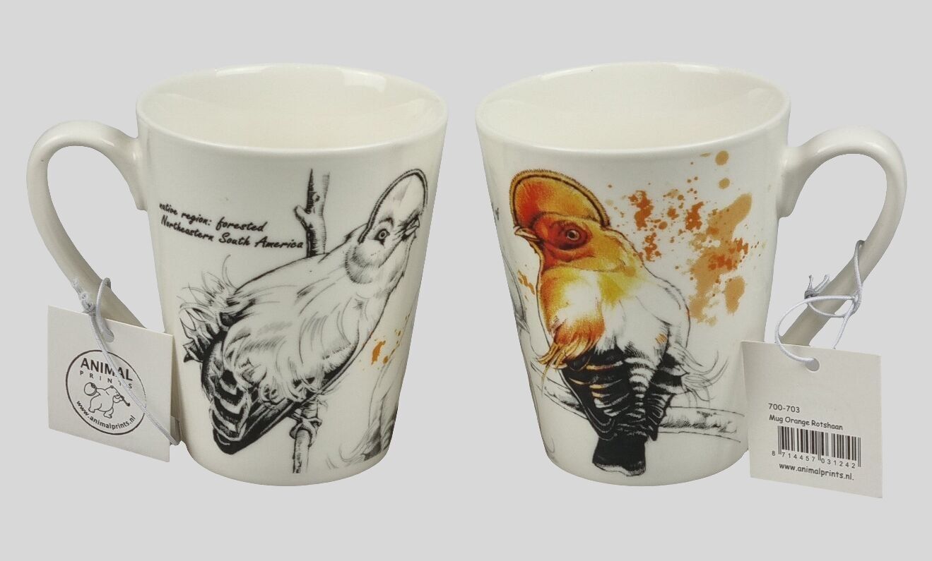 Série de tasses Faune - Coq-de-roche orange