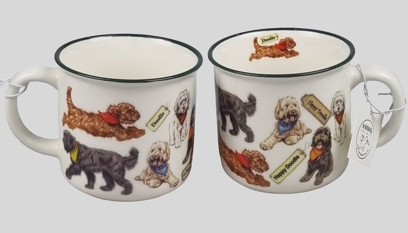 Tasses avec collage - Labradoodle - modèle 1