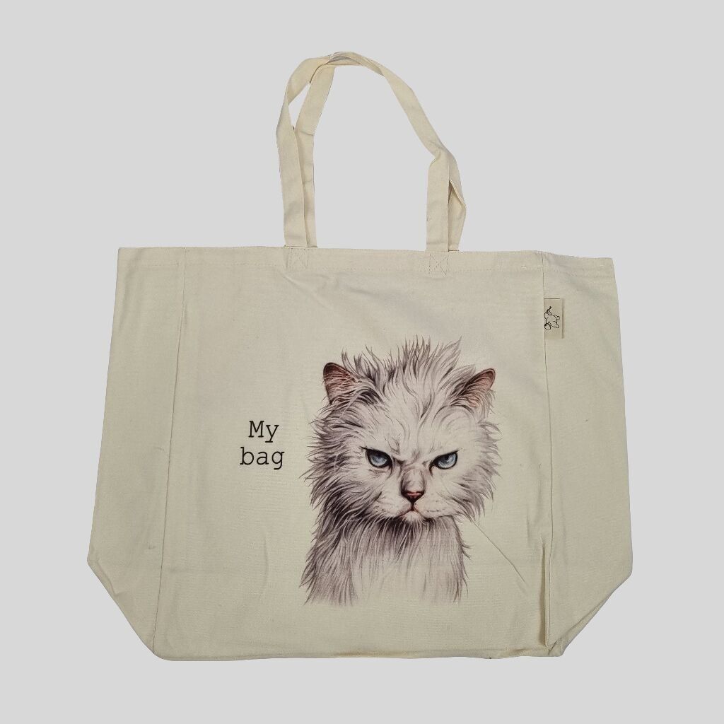 Sac cabas en coton imprimé - Chat - Mon sac