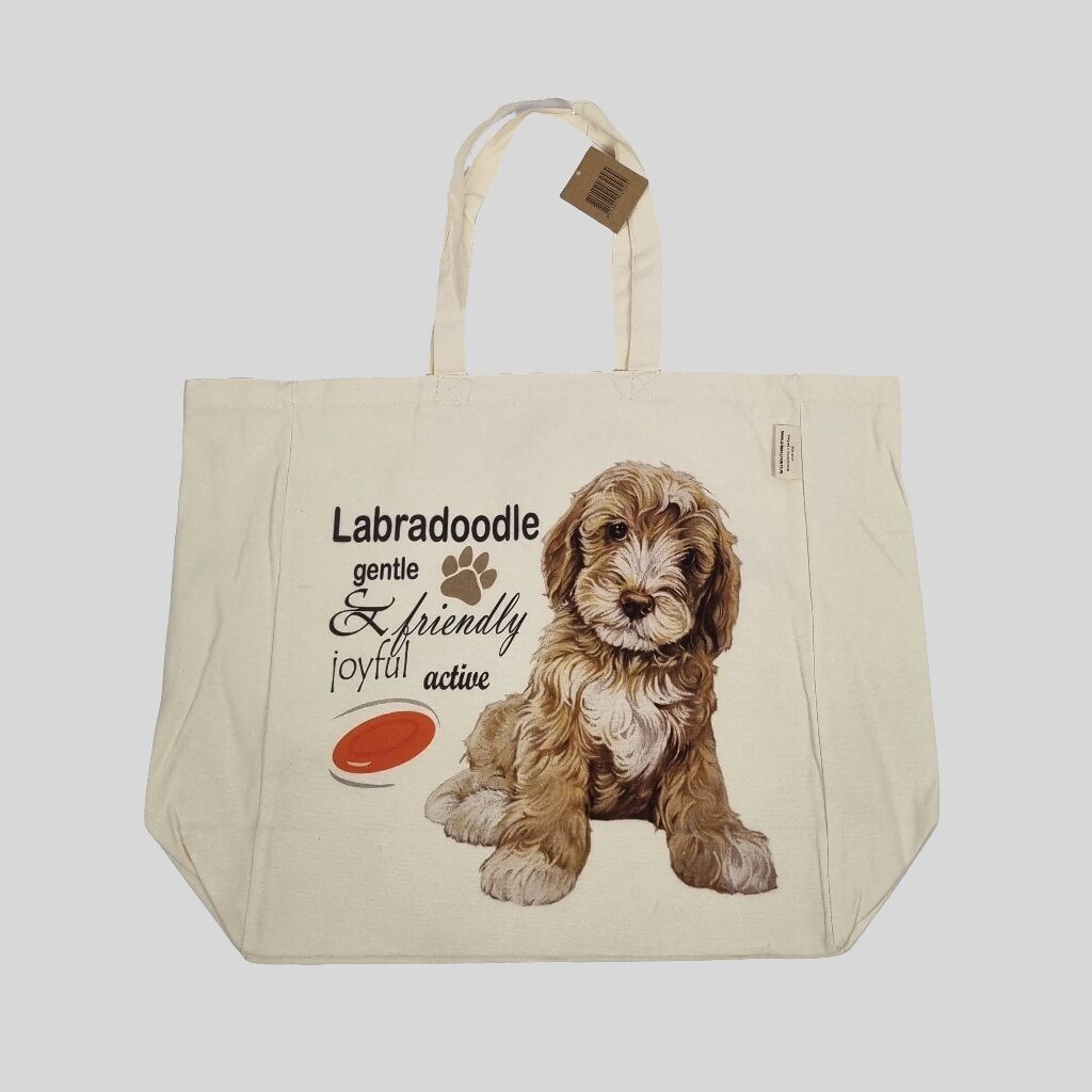 Sac de courses en coton imprimé - Labradoodle