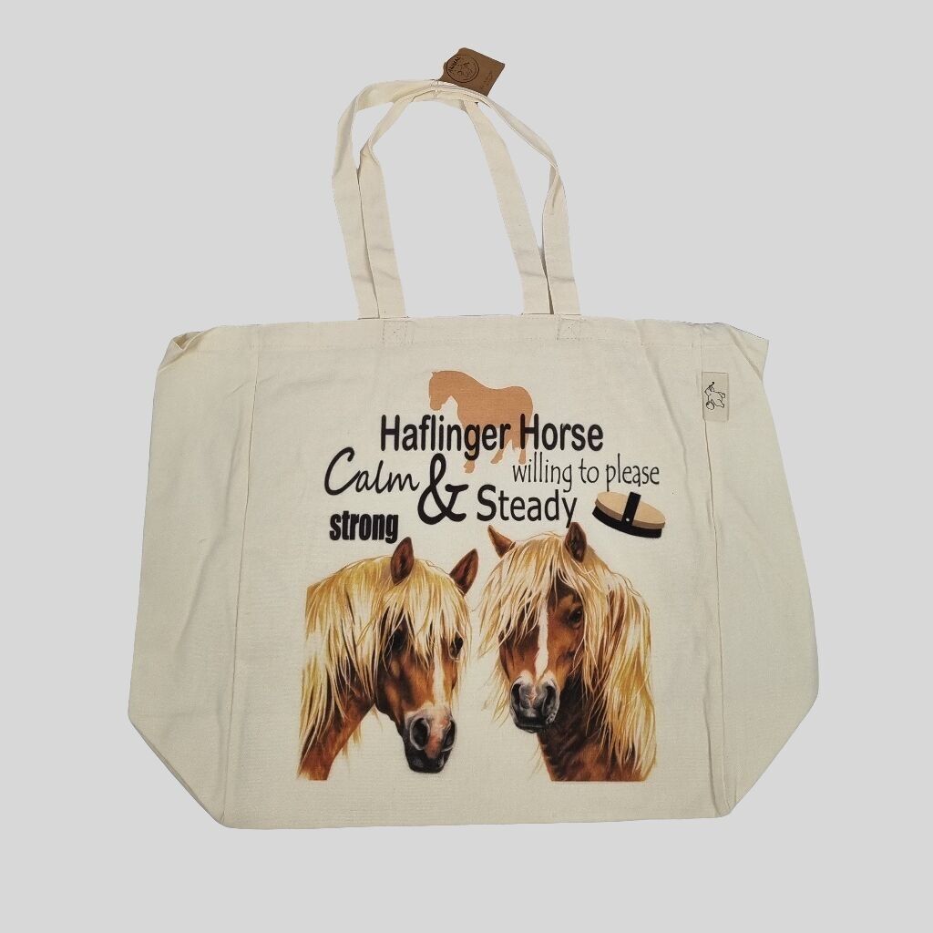 Sac cabas en coton imprimé - Haflingers
