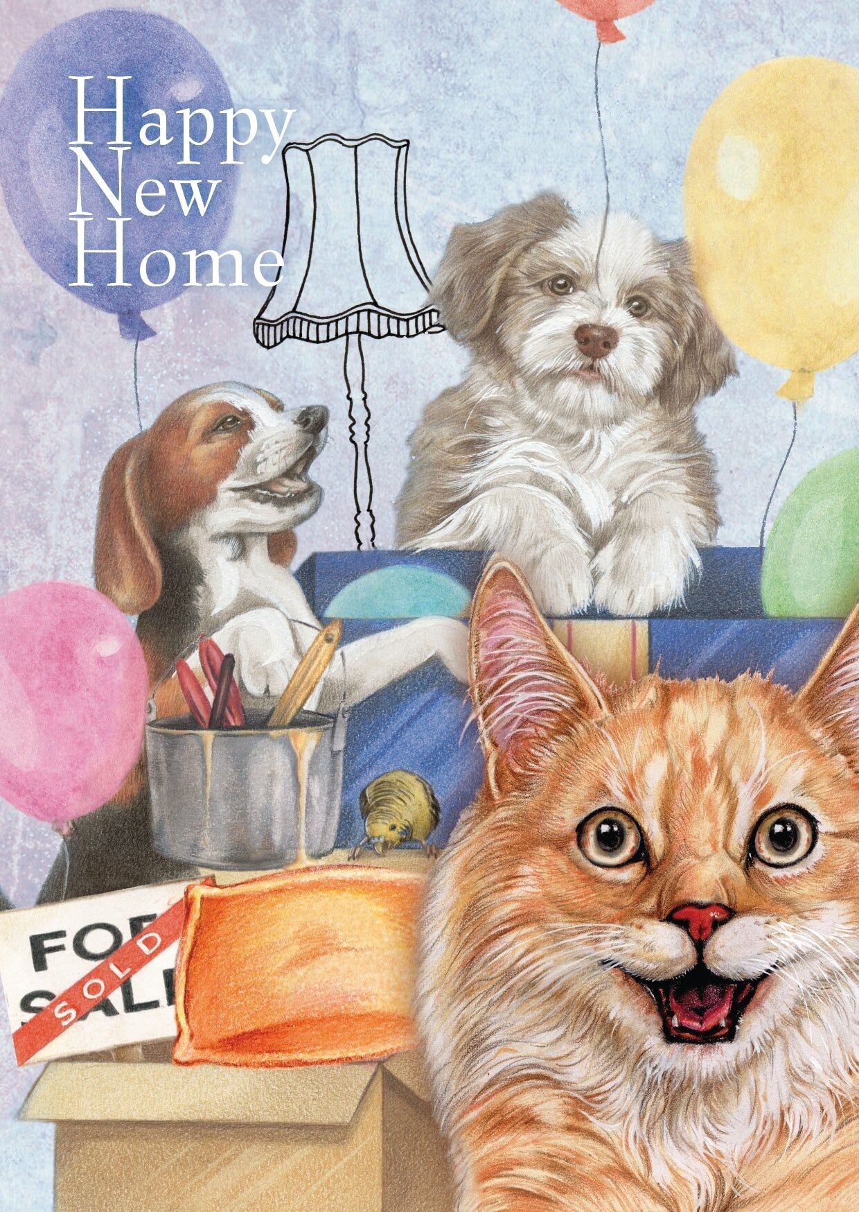 Thème de carte pliante sur pied - Bonne nouvelle maison