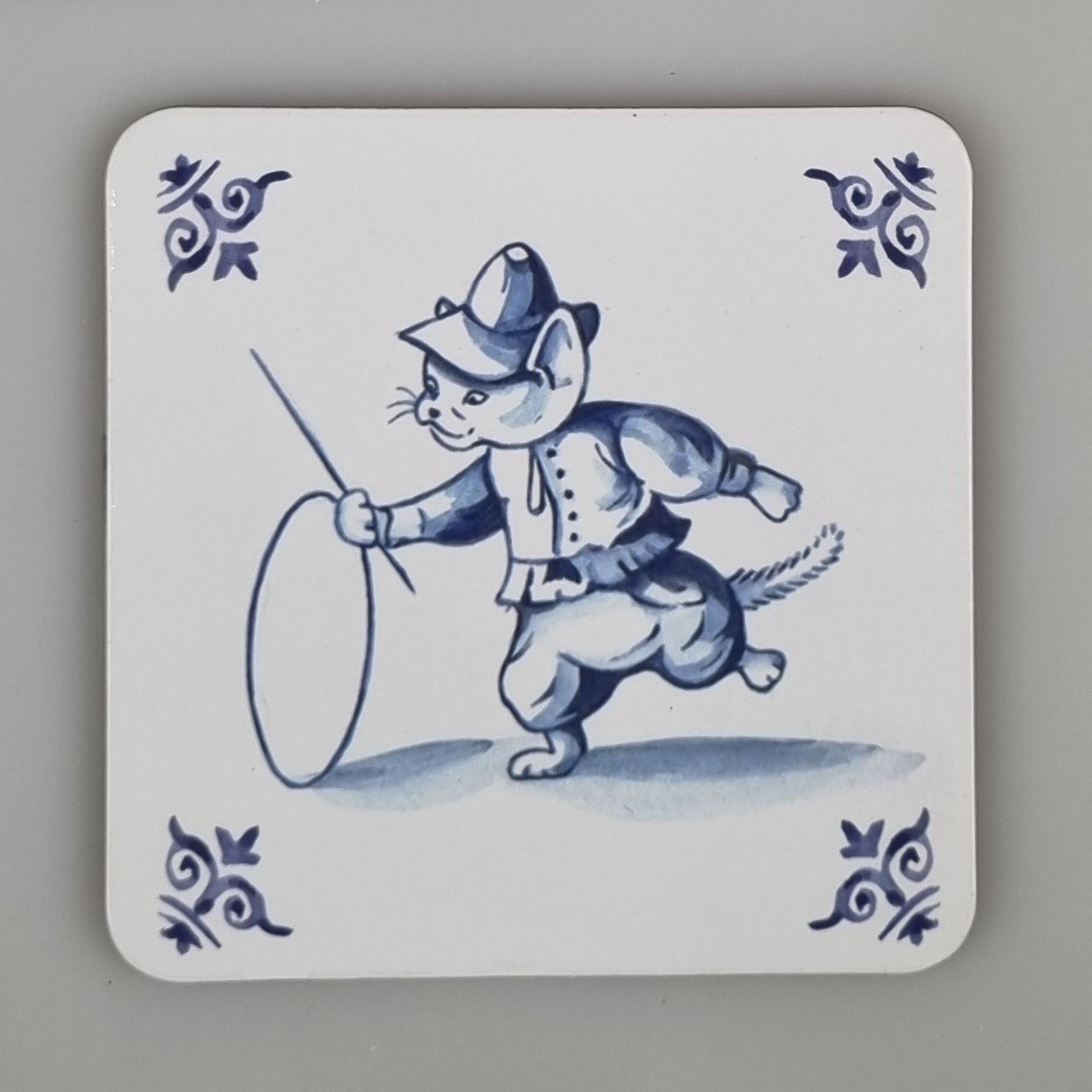 Sous-verre 38-006 - Chats bleu de Delft