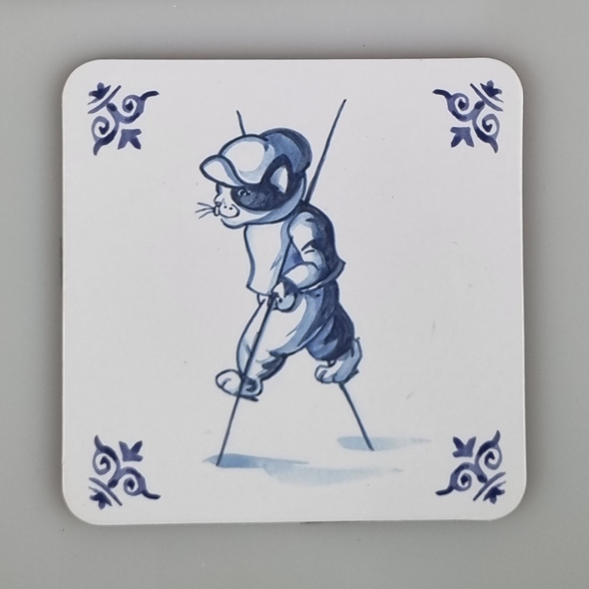 Sous-verre 38-007 - Chats bleu de Delft