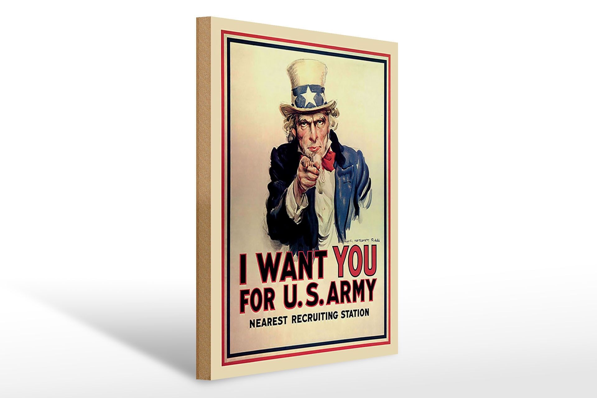 Holzschild Spruch 30x40 cm I want you for U.S.Army Deko Schild