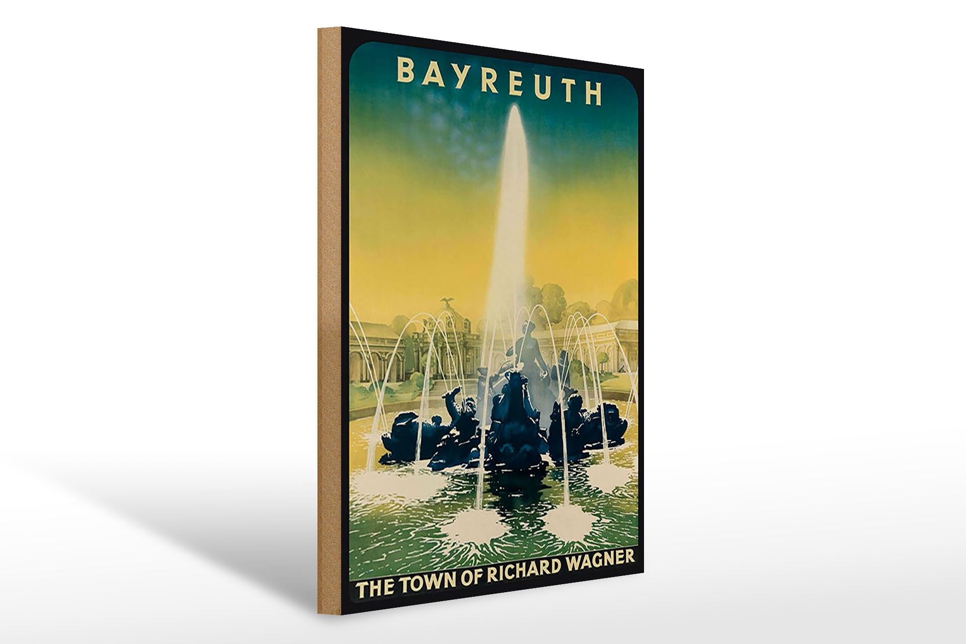 Holzschild Reise 30x40 cm Bayreuth the town of Richard Wagner Deko Schild