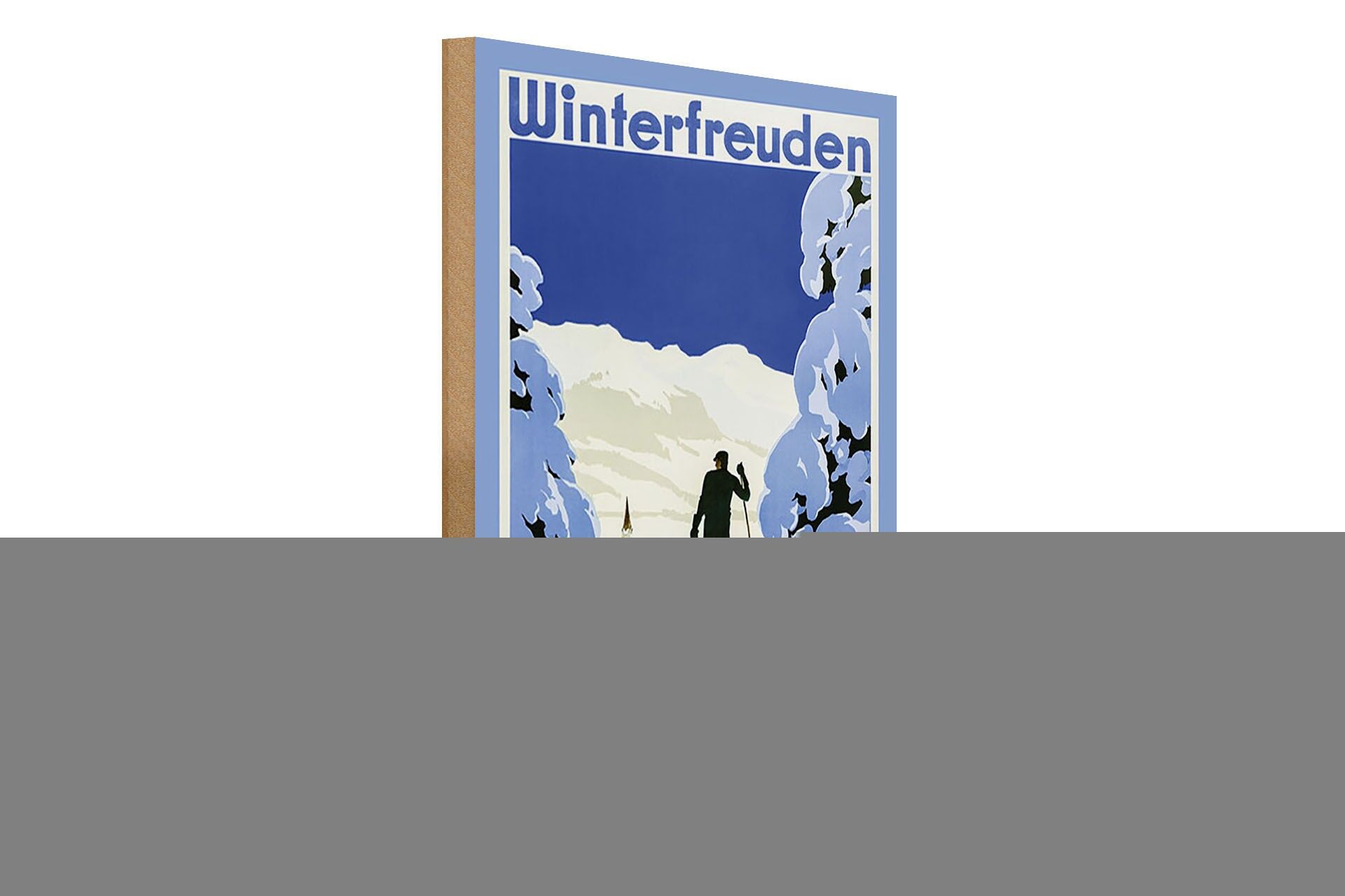 Holzschild Reise 30x40 cm Winterfreuden im sonnigen Hofgastein Deko Schild