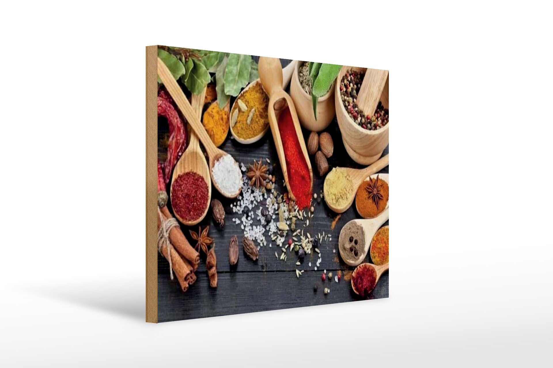 Cartello retrò in legno 30x40 cm Spezie sul tavolo per il cartello decorativo della cucina