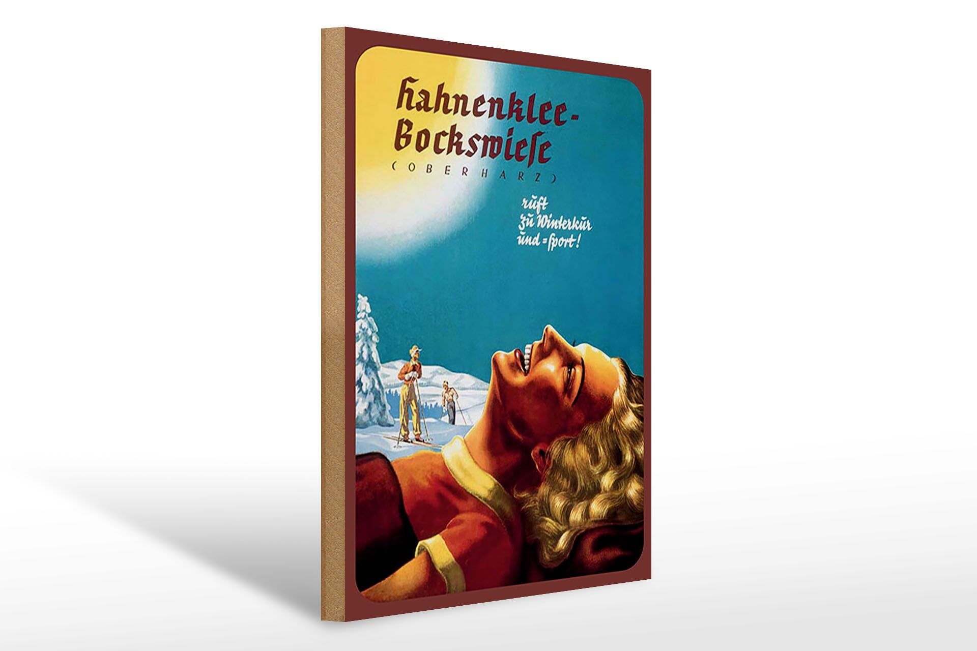 Holzschild Reise 30x40 cm Hahnenklee Bockswiese Oberharz Schild