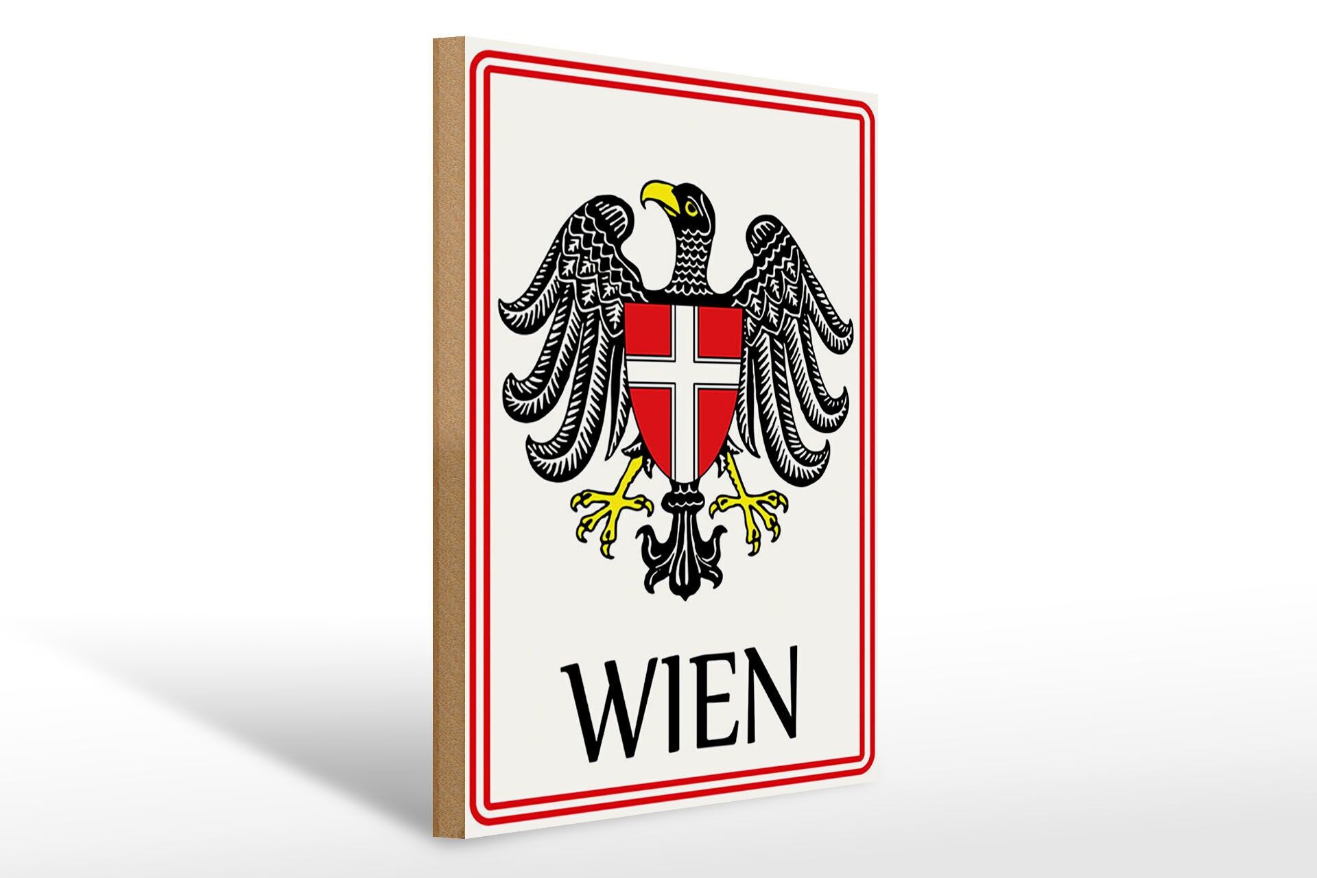 Holzschild Hinweis 30x40 cm Wien Wappen Österreich Deko Schild