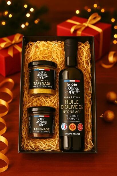 COFFRET FESTIF - CADEAU NOEL - Assortiment Huile et tapenades