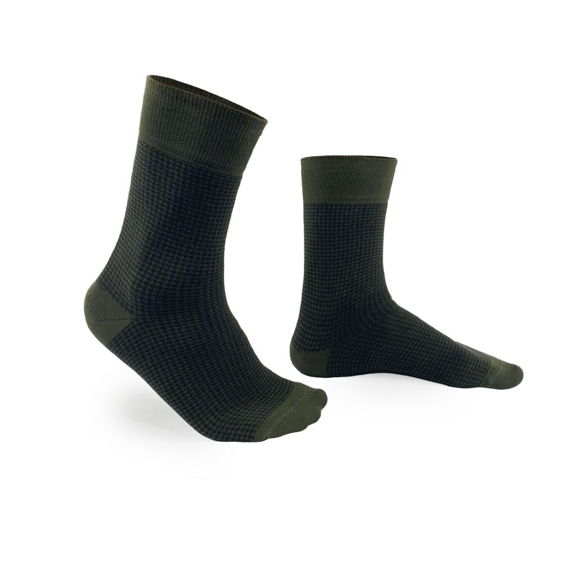 khaki green houndstooth socks