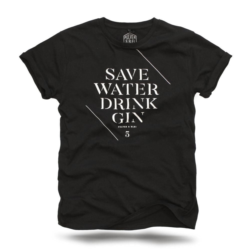Économisez l'eau et buvez du gin - T-shirt noir pour homme
