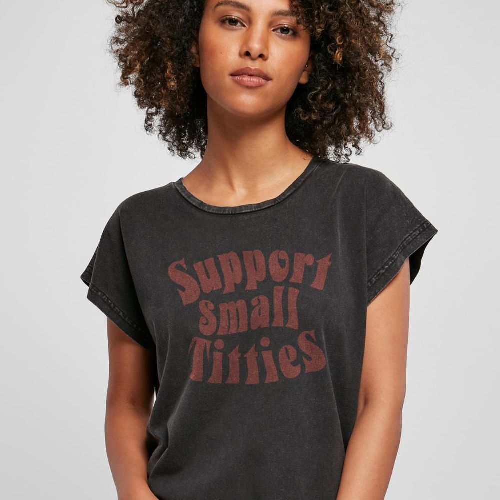 Support Small Titties - Schwarz Vintage T-Shirt