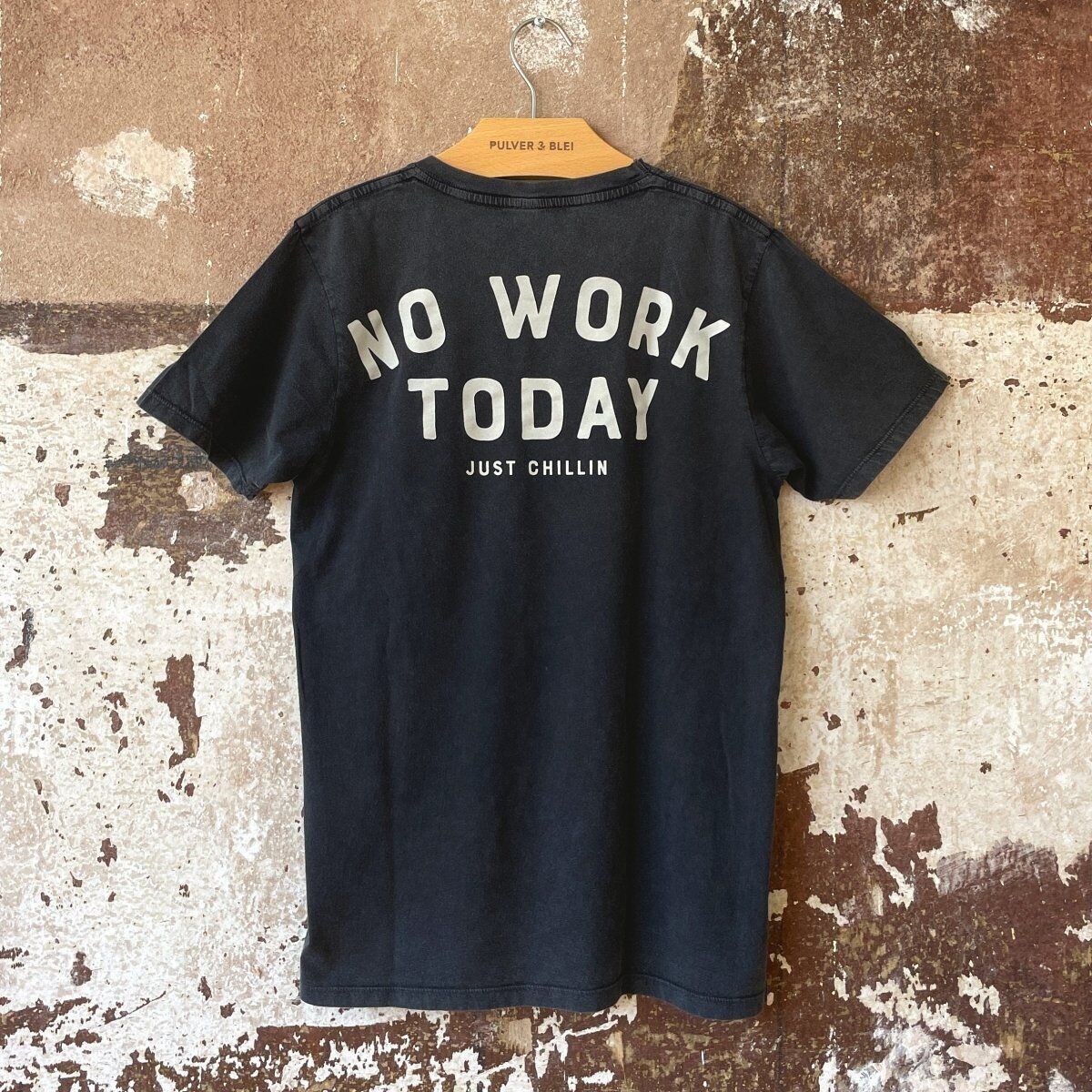 No Work Just Chillin - Black Vintage Tee