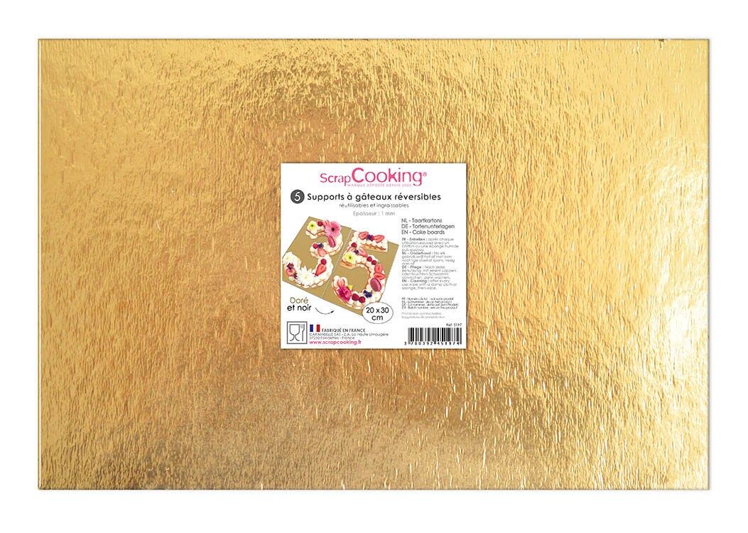 5 dünne, gold/schwarze Tortenständer, 20 x 30 cm