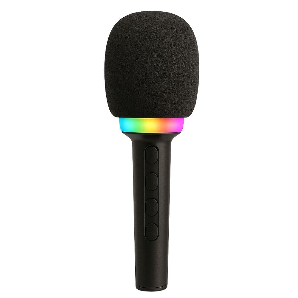3W Bluetooth Karaoke Micro Speaker with RGB LED Lights, Magical Voice Effects and Rechargeable Battery