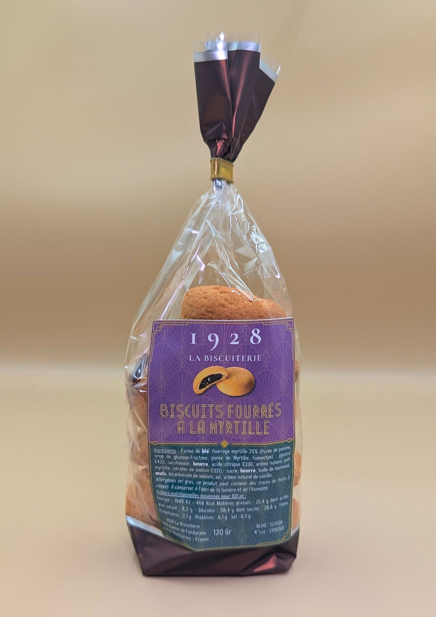 Mit Blaubeeren gefüllte Kekse