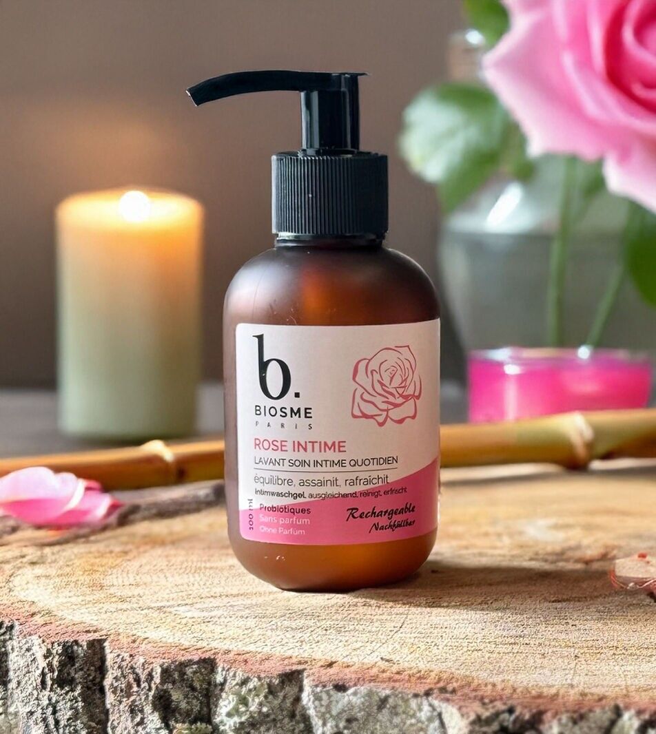 Rose intime, Lavant intime doux rechargeable 100 ml (travel size)
