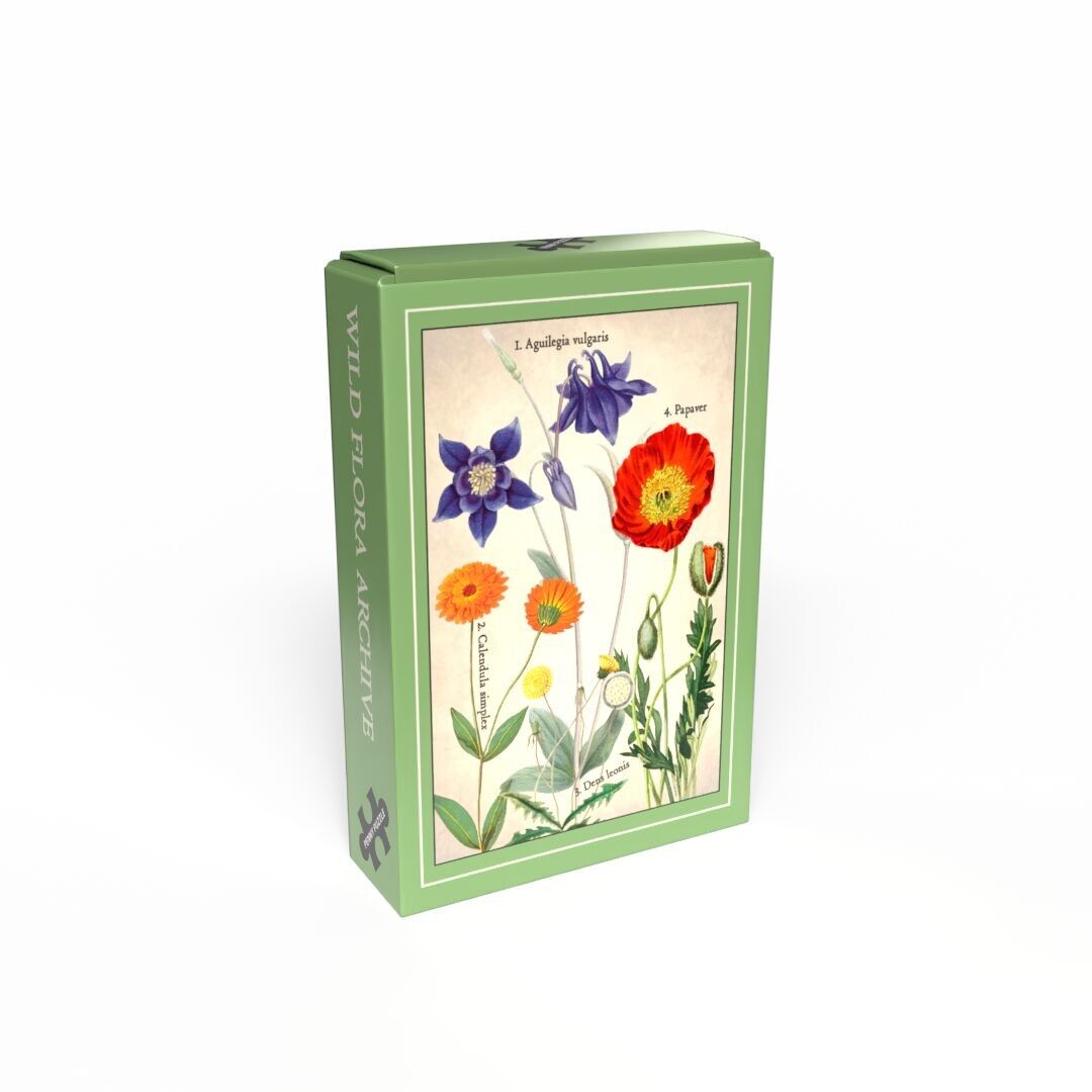 WILD FLORA ARCHIV 99-teiliges Vintage-Minipuzzle (10 x 14 cm) ab 12 Jahren
