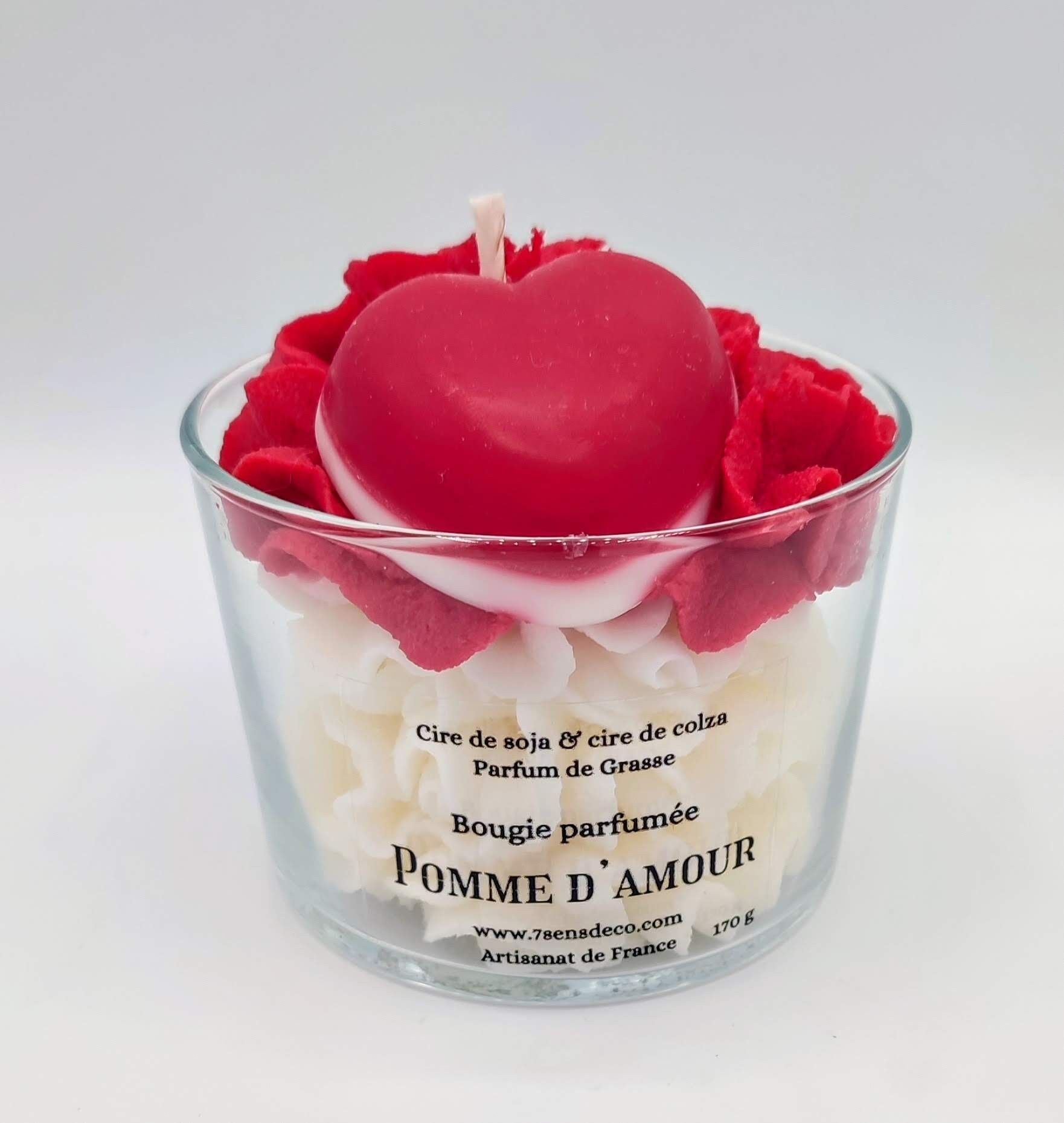 Gourmet candle with candy apple scent (L)