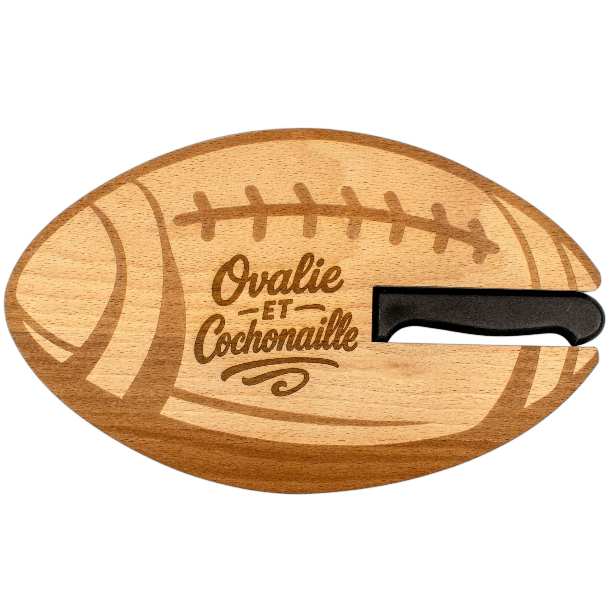 Vorspeisenplatte – Rugbyball – Rugby & Schweinefleisch – Wurstplatte – Weihnachtsgeschenk