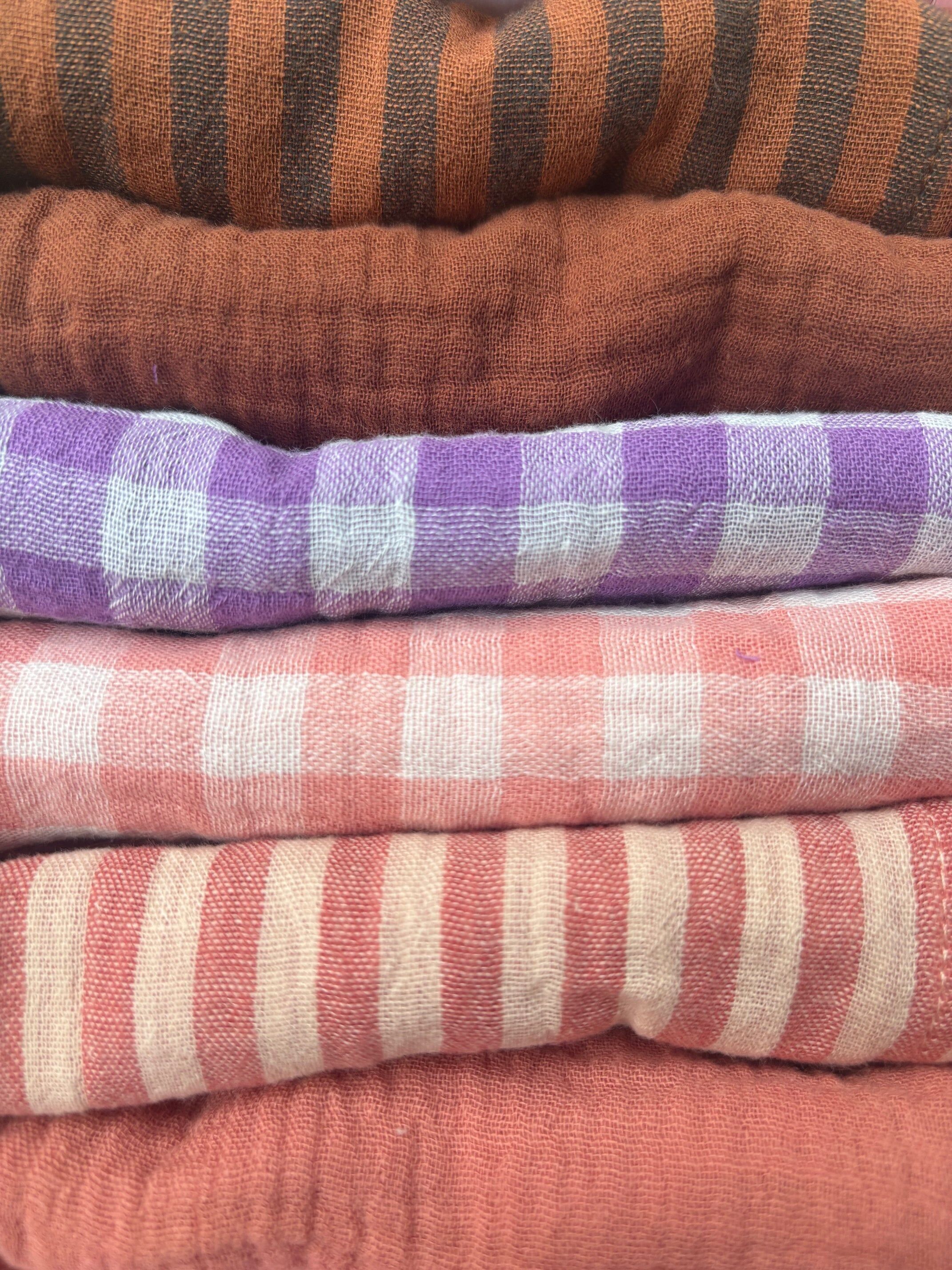 Set of 6 Cocktail Napkins - Autumn Palette - Cotton Gauze - 23x23cm