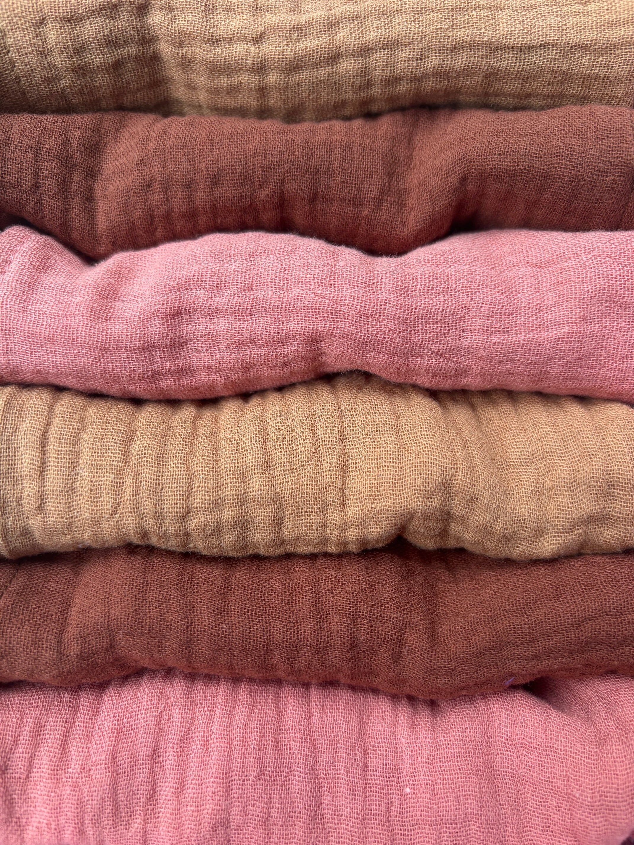 Set of 6 Cocktail Napkins - Praline Pink - Cotton Gauze - 23x23cm