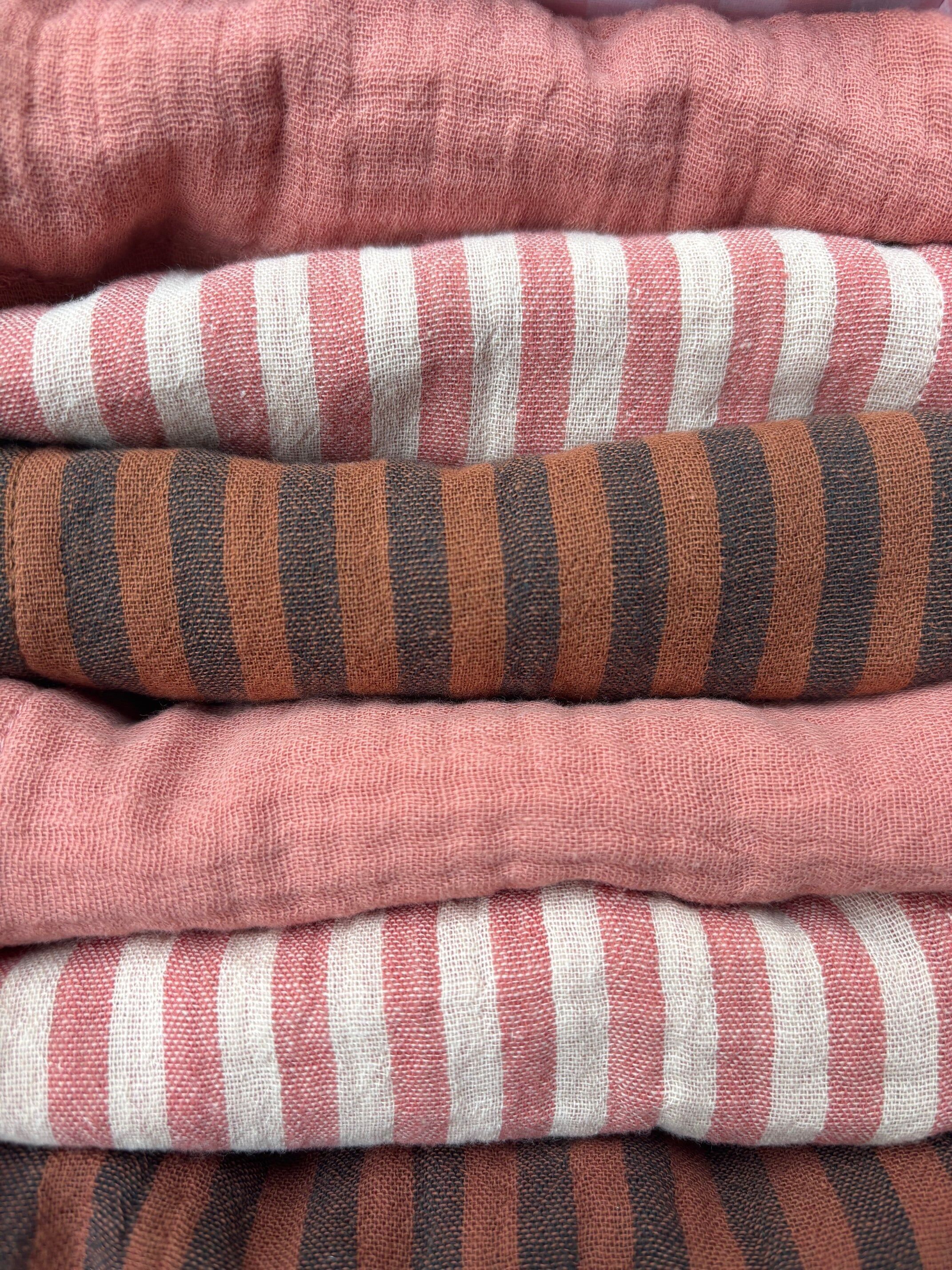 Set of 6 Cocktail Napkins - Rosé Cacao - Cotton Gauze - 23x23cm